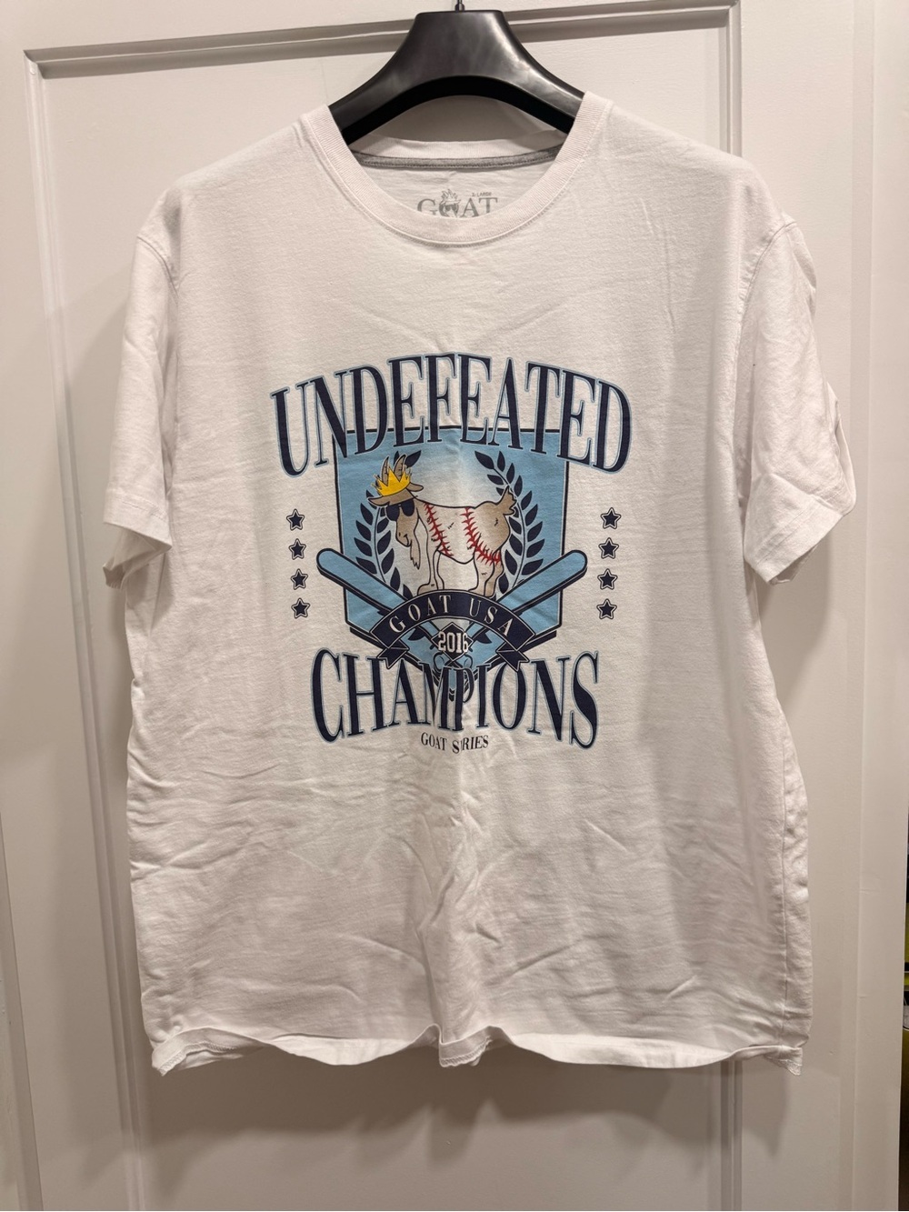 GOAT Undefeated Champions White Graphic T-Shirt